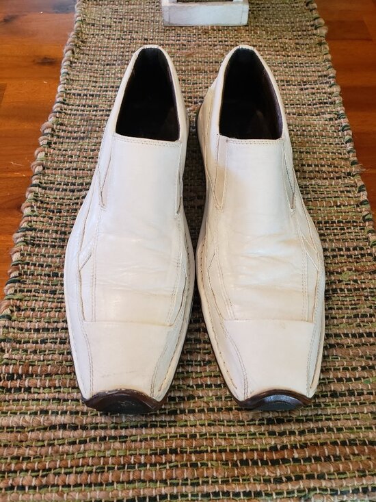 Bacco Bucci White Leather Square Toe Slip-On Loafers Mens Size 10.5 main image 6